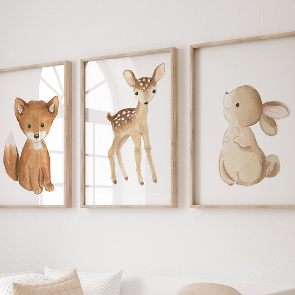 Wald Kinderzimmer Drucke, Babyzimmer Dekor, Wald Kinderzimmer Wand Kunst Geschenk, Wald Baby Animal Prints Kinderzimmer Dekor Wald