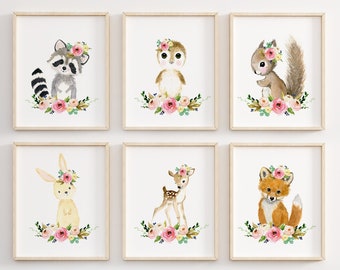 Woodland Nursery Decor, Nursery Art, Nursery Prints, Nursery Wall Art, Woodland Animal Prints, Nursery Decor, Forest Nursery, Woodland baby