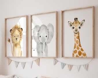 Safari Nursery, Boy's Nursery, Gender Neutral Nursery Art