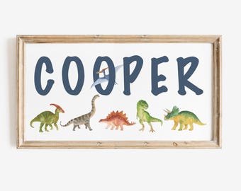 Dinosaur Nursery Name Sign, Personalized Nursery Sign