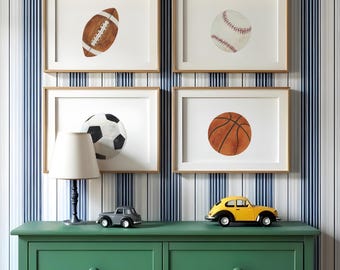 Sports Theme  Nursery Prints 4, Boy Sports Room Decor