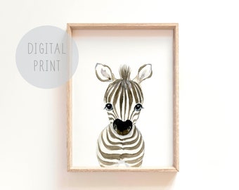 Zebra nursery print, zebra nursery, safari nursery decor nursery printable  animal nursery decor baby shower decor, zebra painting printable