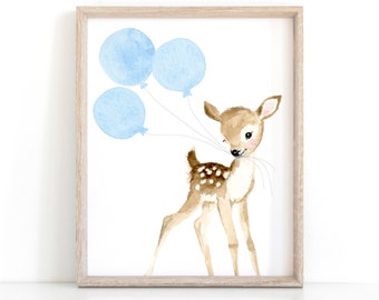Baby deer nursery decor fawn, nursery wall art, woodland nursery nursery prints boy, nursery animal painting animal painting neutral nursery