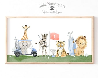 Golf nursery pano art, nursery wall art, Golf nursery decor, boys room wall art, kids room decor, golf art, decor nursery gift, golf decor