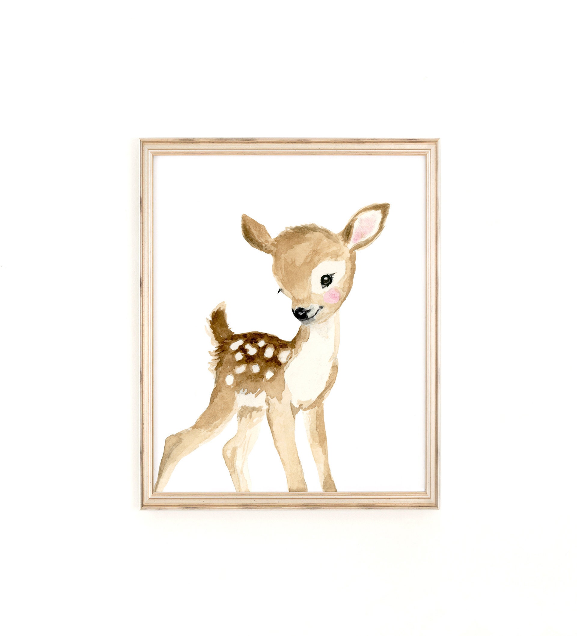 Woodland Nursery Prints Baby Deer Fawn Deer Nursery Art Etsy