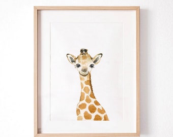Baby giraffe nursery print,  giraffe nursery, safari nursery decor nursery prints animal nursery decor baby shower decor, giraffe painting