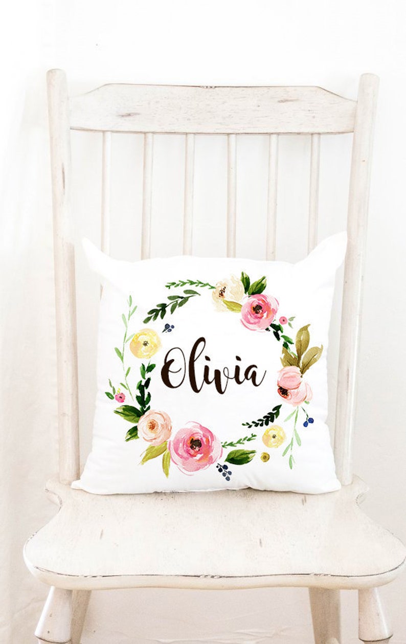 Baby shower gift baby shower gift decor baby room decor Baby girl nursery decor animal pillow personalized pillow Kids/' room decor