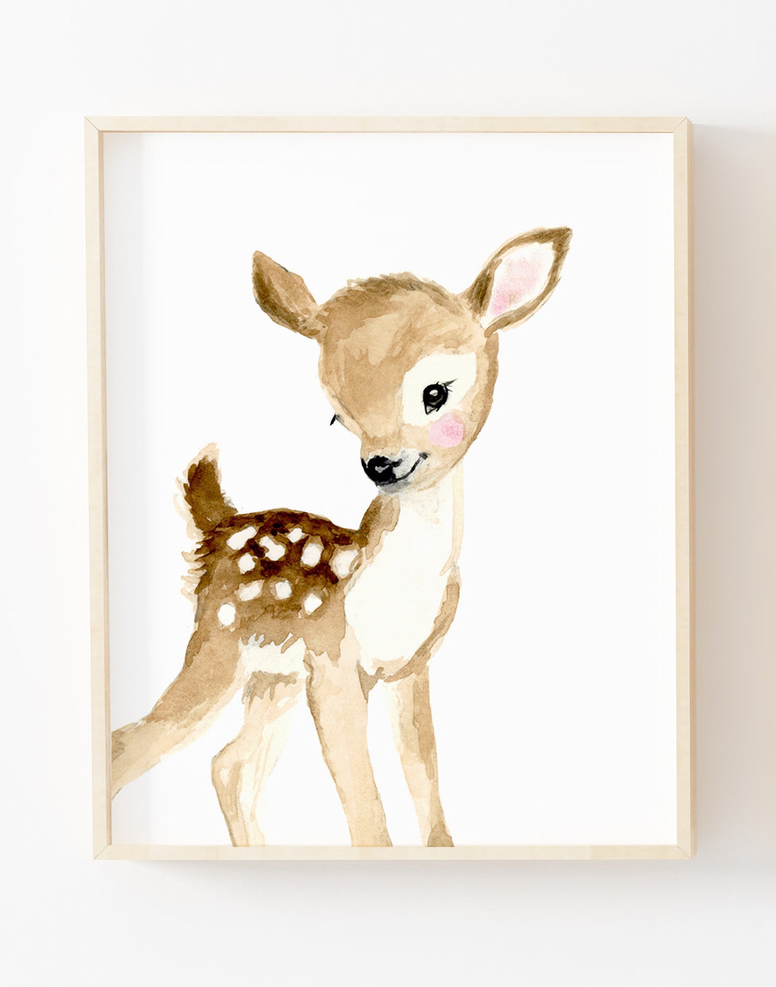 Woodland Nursery Prints Baby Deer Fawn Deer Nursery Art Etsy