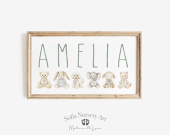 Baby name sign, Personalized Nursery Decor, Name Sign For Nursery, Nursery Pano Art, Nursery Art Safari Nursery Art, Personalized Baby Decor