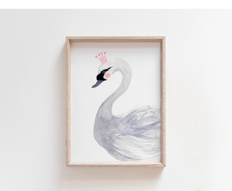 Swan Nursery Decor Nursery Wall Art Swan Nursery Girl Etsy