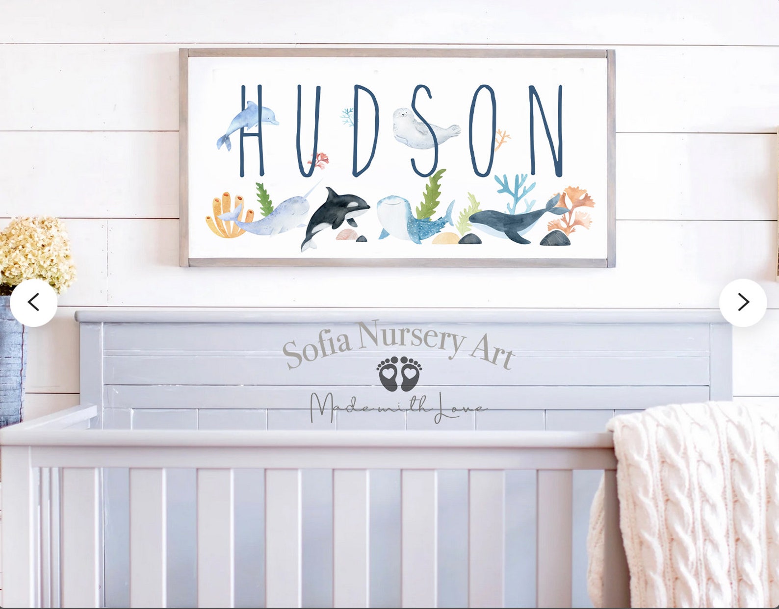 Ocean Baby Name Sign, Name Sign for Nursery, Above Crib Decor, Nursery ...