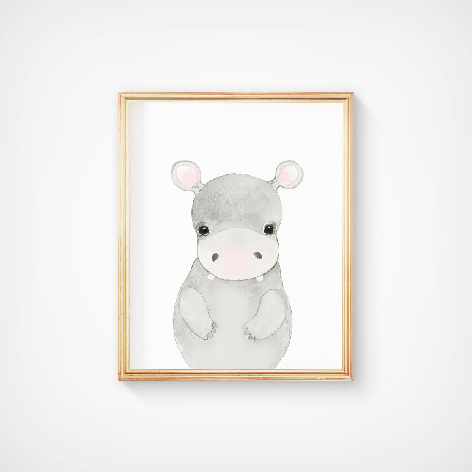Baby Hippo Nursery Print Hippo Nursery Safari Nursery Decor Etsy