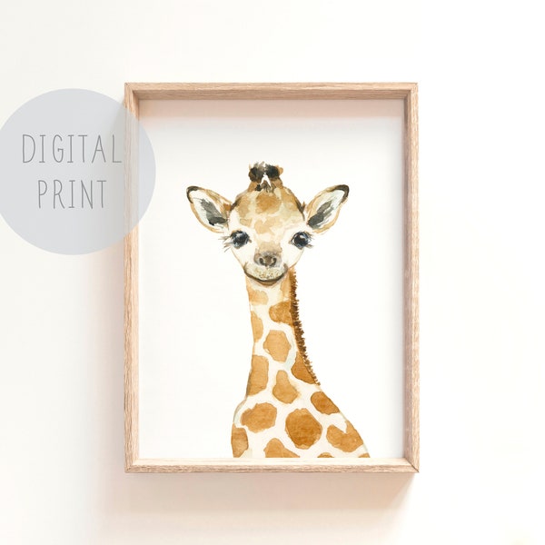 Baby giraffe nursery print, giraffe nursery, safari nursery decor nursery prints animal nursery decor baby shower decor, giraffe painting