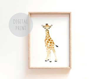 Baby giraffe nursery print, giraffe nursery, safari nursery decor nursery prints animal nursery decor baby shower decor, giraffe painting