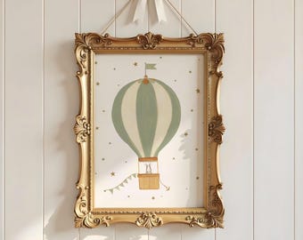 Hot Air Balloon Nursery Art, Hand-Painted Nursery Decor