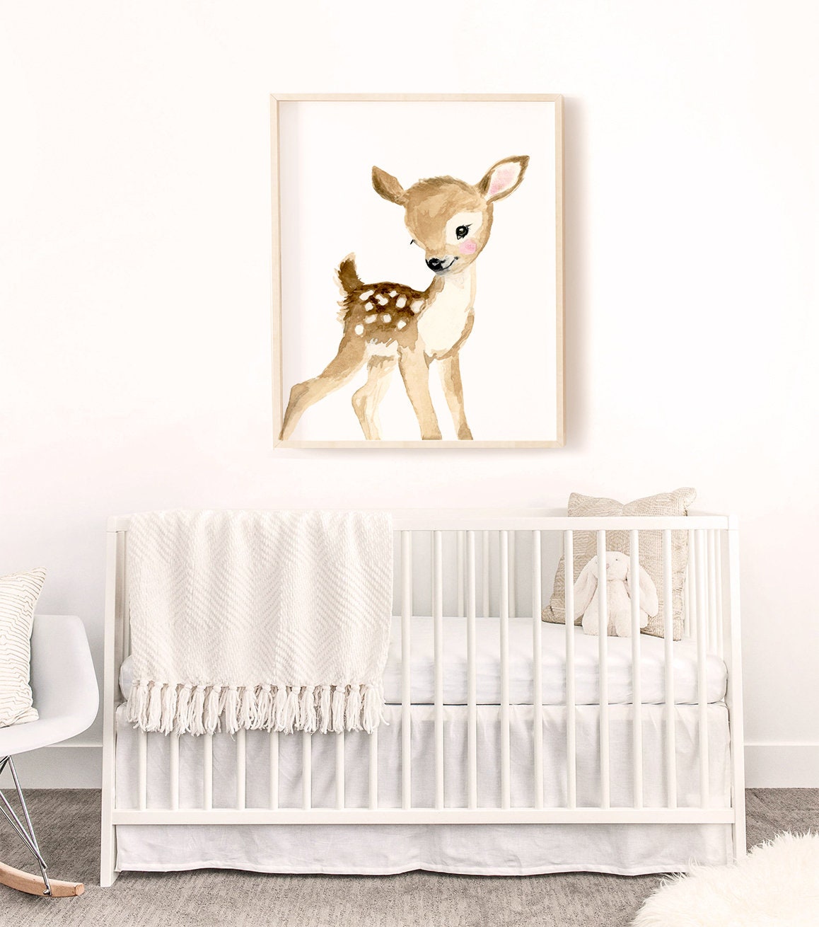 Woodland Nursery Prints Baby Deer Fawn Deer Nursery Art Etsy