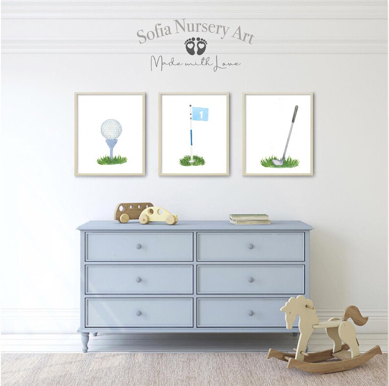 Golf Nursery Print Set 3 Nursery Print Set Boys Room Girls Etsy