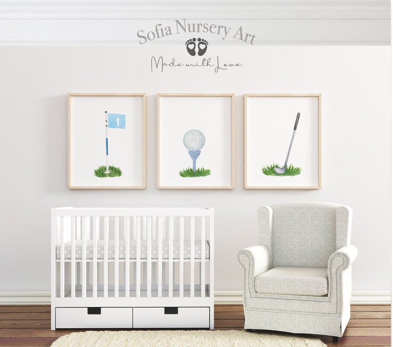 Golf Nursery Print Set 3 Nursery Print Set Boys Room Girls Etsy