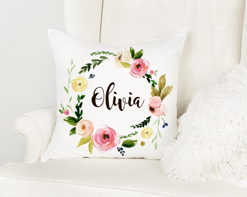 Baby shower gift baby shower gift decor baby room decor Baby girl nursery decor animal pillow personalized pillow Kids/' room decor