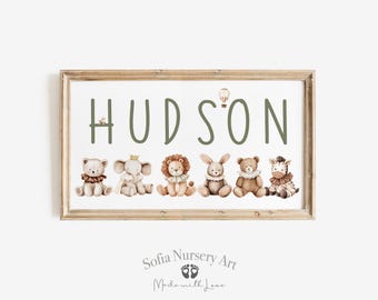 Baby name sign, Personalized Nursery Decor, Name Sign For Nursery, Nursery Pano Art, Nursery Art Safari Nursery Art, Personalized Baby Decor
