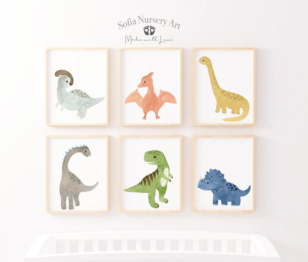 Dinosaur Nursery Prints, Nursery Wall Art, Dinosaur Wall Decor, Boys ...