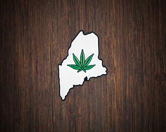 Maine State Pot Leaf Metal Lapel Pin - 1" Inch Size - Cannabis Accessory Gift