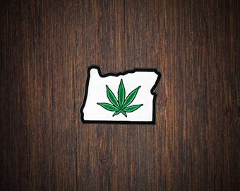 Oregon State Pot Leaf Lapel Pin - 1" Inch Size - Cannabis Accessory Gift