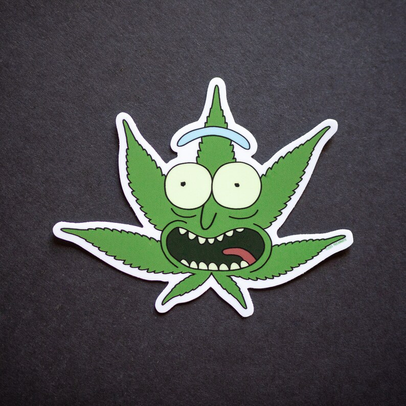 Pot Leaf Rick Sticker 4 inch Cut Out UV/Weather Resistant