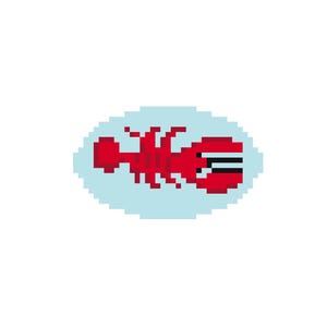 Mini Lobster Needlepoint Pattern - Cross Stitch Stitch Guide - Lobster Needlepoint Bag Charm - Needlepoint PDF