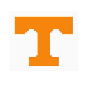 Power T Needlepoint Pattern - Cross Stich Guide - Tennessee T - Tennessee Ornament - University of Tennessee - Needlepoint Patch - Bag Charm