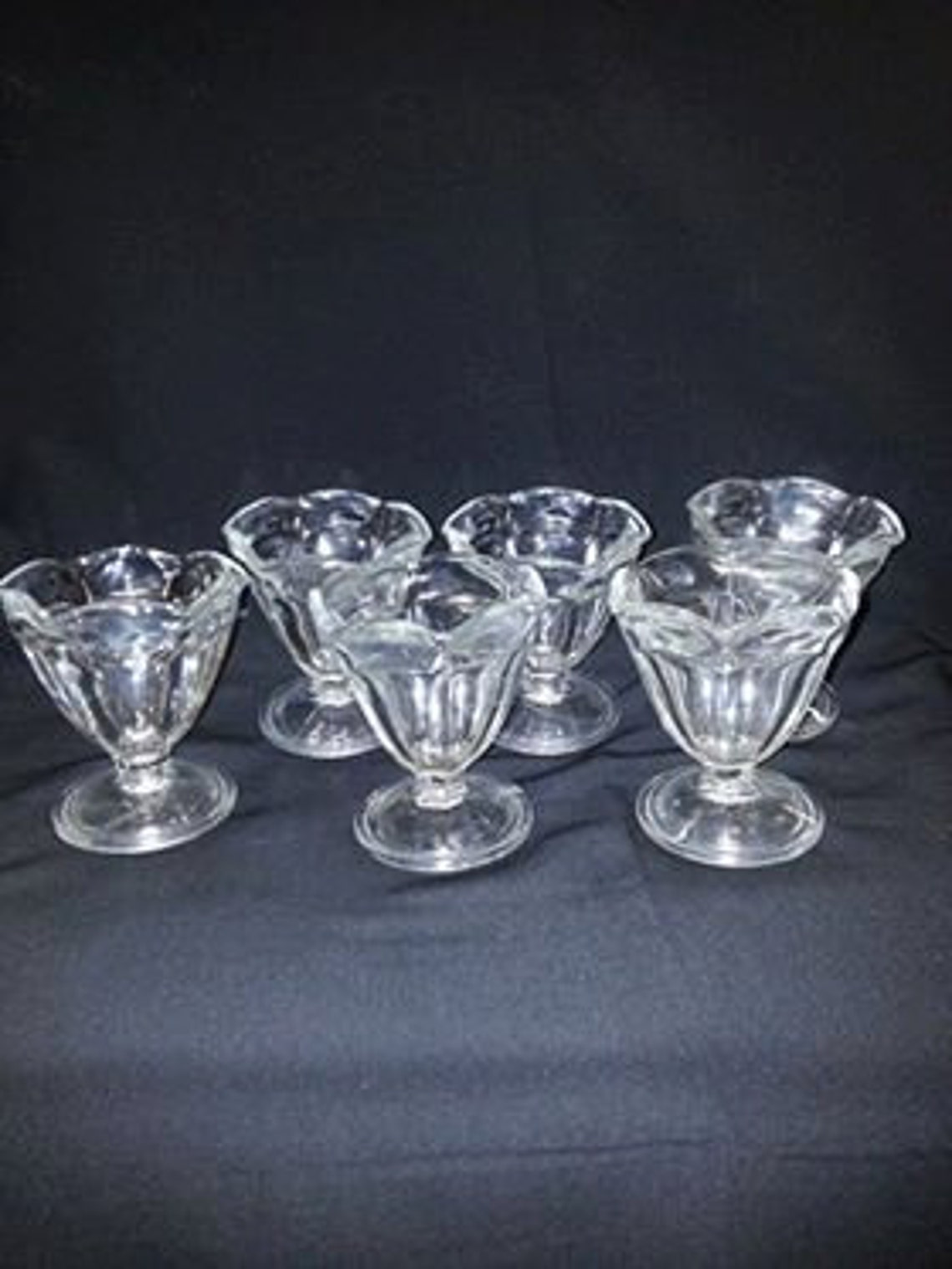 Vintage Anchor Hocking Sundae Fountain Glasses Set of 6 Fluted Etsy