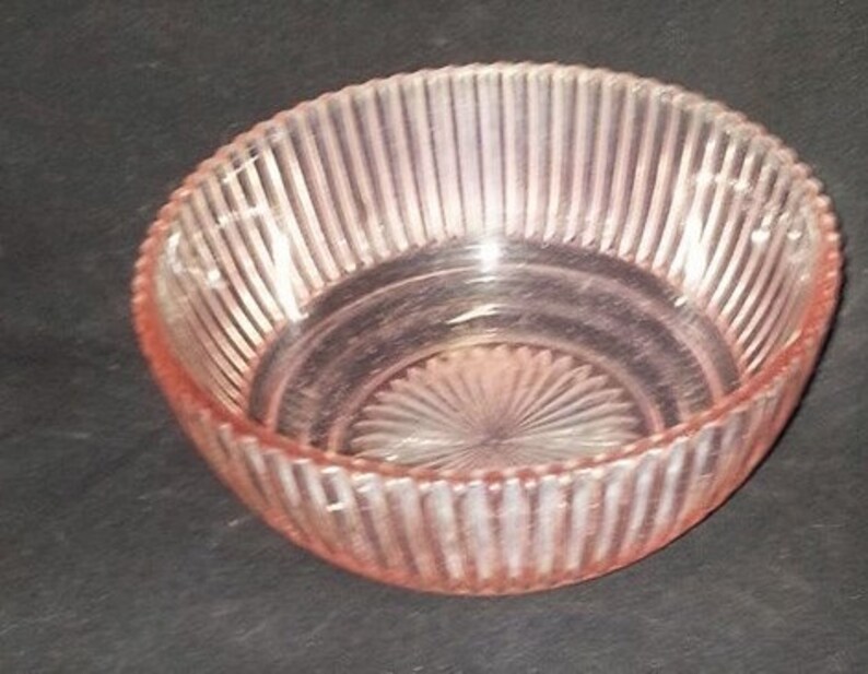 Pink Queen Mary Depression Glass Bowl Vintage Glass Shabby