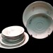 Vintage Winterling Barvaria China 8 Pieces Gray Rose Platinum Trim Pattern, Made in Germany 1950s-1960's, Shabby and Cottage Chic