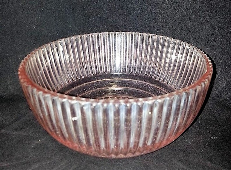 Pink Queen Mary Depression Glass Bowl Vintage Glass Shabby Etsy