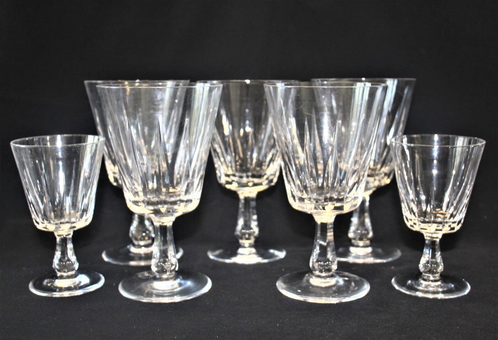 Vintage Set of 7 Villeroy & Boch Vertical Cut Crystal Glasses Etsy