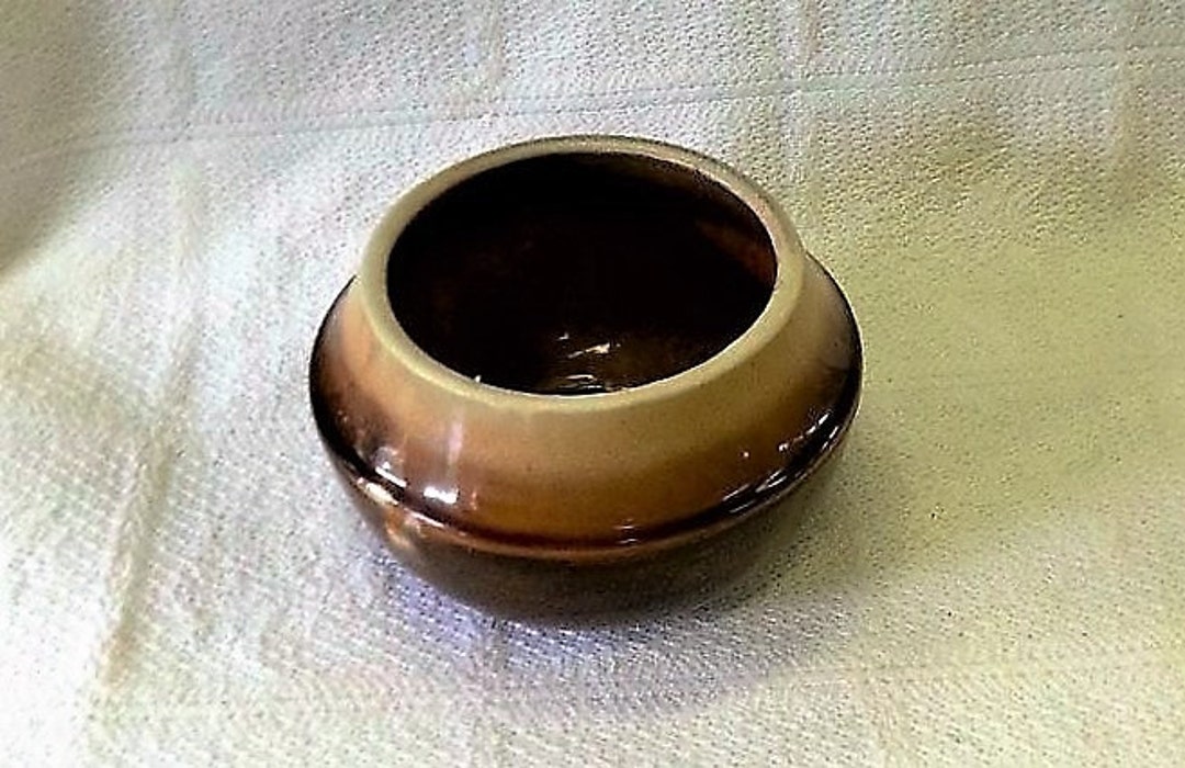 Vintage D&D Floral Oklahoma USA JA2 Pottery Brown Drip 2 Tone Etsy