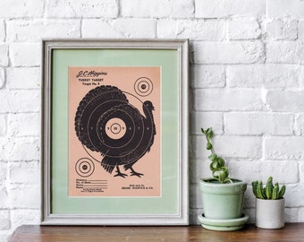 Turkey Target, digital vintage turkey target, printable vintage target, Vintage Higgins target, Vintage Sears target, 5 x 7 size Turkey