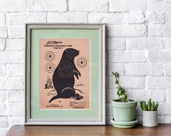 Groundhog Target, vintage woodchuck target, printable vintage target, Vintage Higgins target, Vintage Sears target, 5 x 7 size Woodchuck