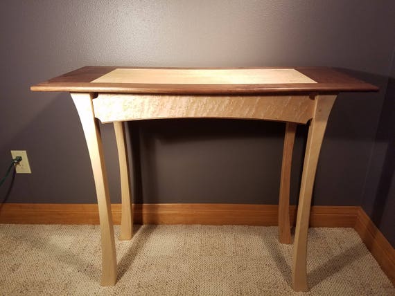 Wood Hall Table Birdseye Maple Curly Walnut Tiger Maple Etsy