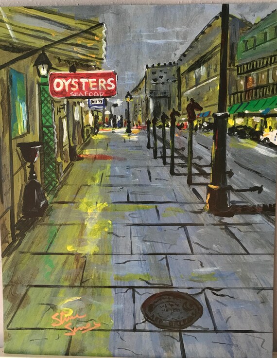 New Orleans Street Scene Art Print Louisiana Art NOLA Decor Etsy