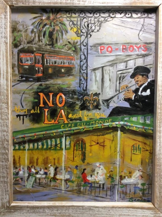 CANVAS Collage of Cajun Culture Signs Art print POSTER