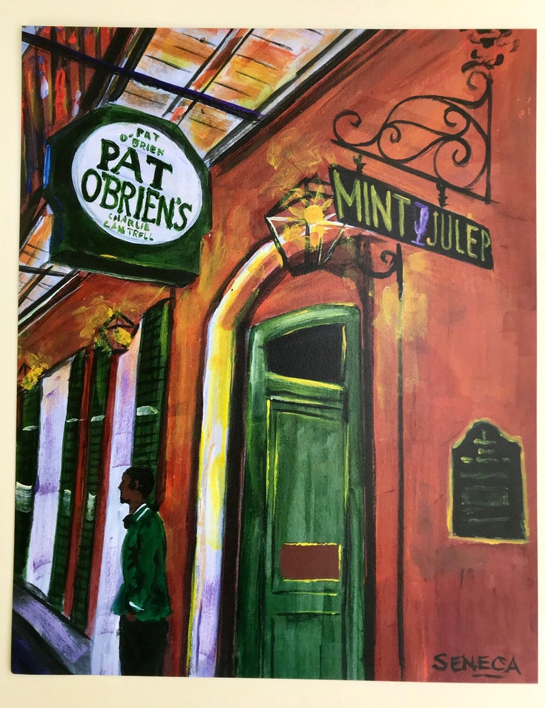 Pat O'Brien's New Orleans Louisiana art print French Etsy