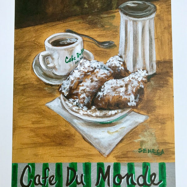 New Orleans Cafe' du Monde art print, French Quarter art, Louisiana Kitchen decor