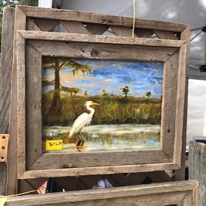 Beach Frames Mini Red Backboard Blessed Farmhouse Reclaimed Rustic 4x6  Picture. White Washed Distressed Wood with Hand Painted Tabletop Christmas