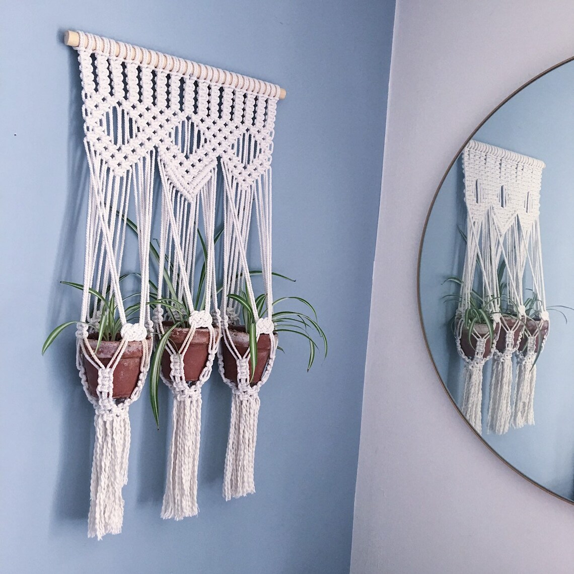 Macrame Wall Hanging Planter / Handmade Natural Plant Hanger / Etsy