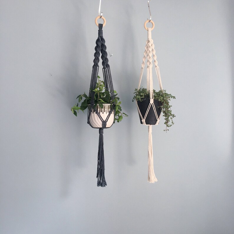 The Spiral  Crown Macrame  Plant  Hanger  Natural Cotton 