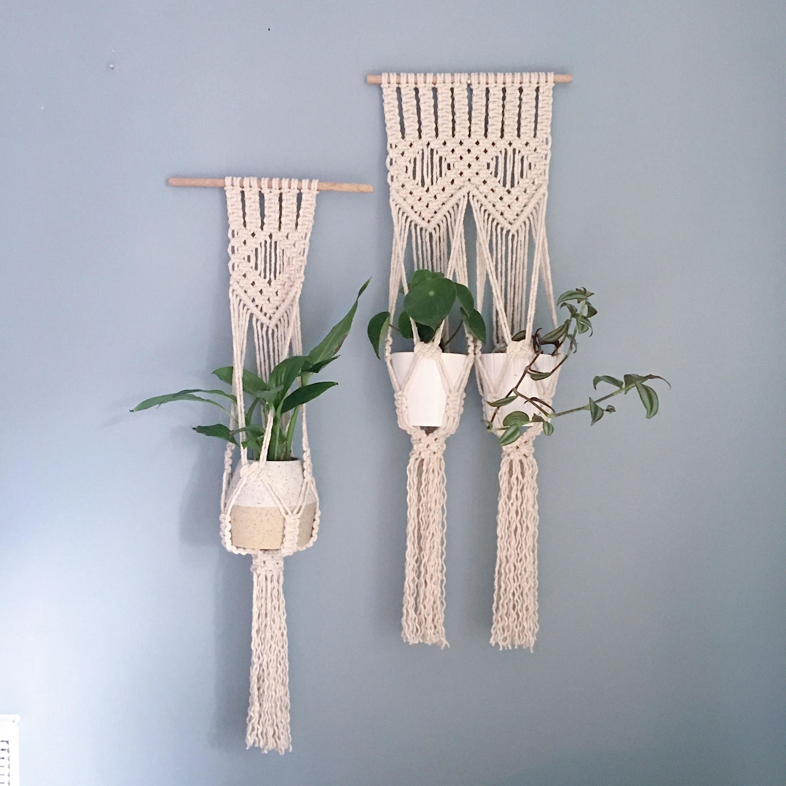Macrame Wall Hanging Planter / Handmade Natural Plant Hanger / Etsy