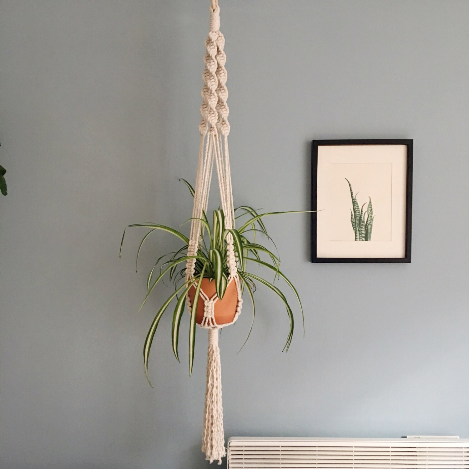 Handmade Chunky Macrame Plant Hanger / Spiral Knots / - Etsy UK