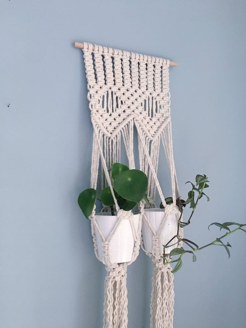 Macrame Wall Hanging Planter / Handmade Natural Plant Hanger / Etsy