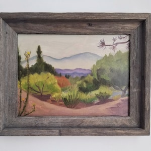 View from Summit House in Fullerton, California - Framed Original Plein Air Oil Painting by Jaana Baker